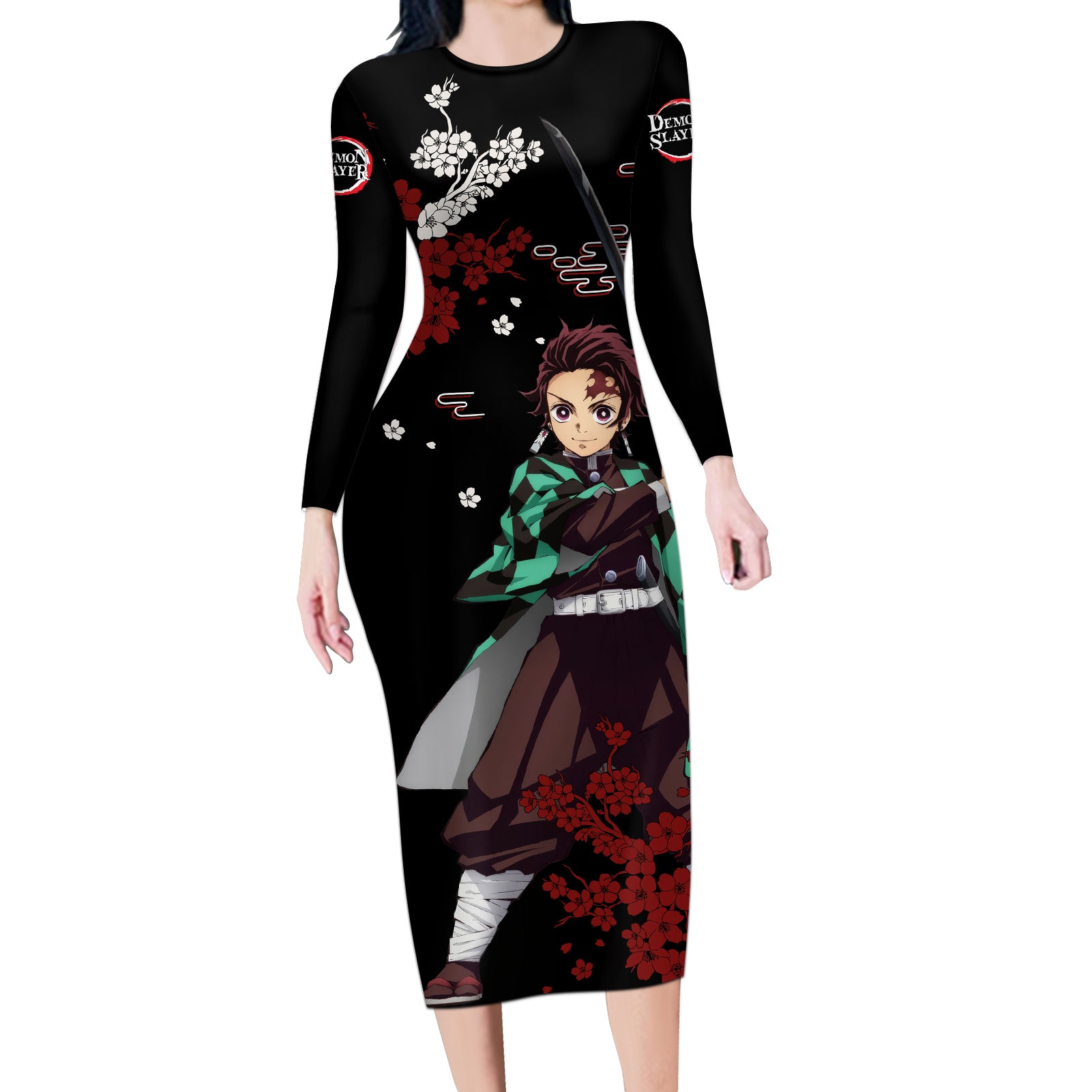 Tanjiro Kamado Japan Style Long Sleeve Bodycon Dress