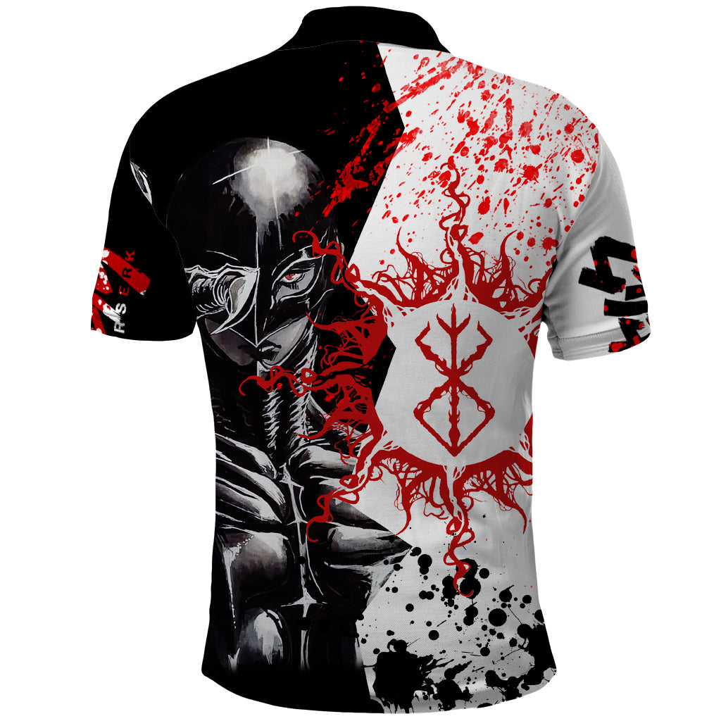 Griffith - Grunge Black And White Polo Shirt