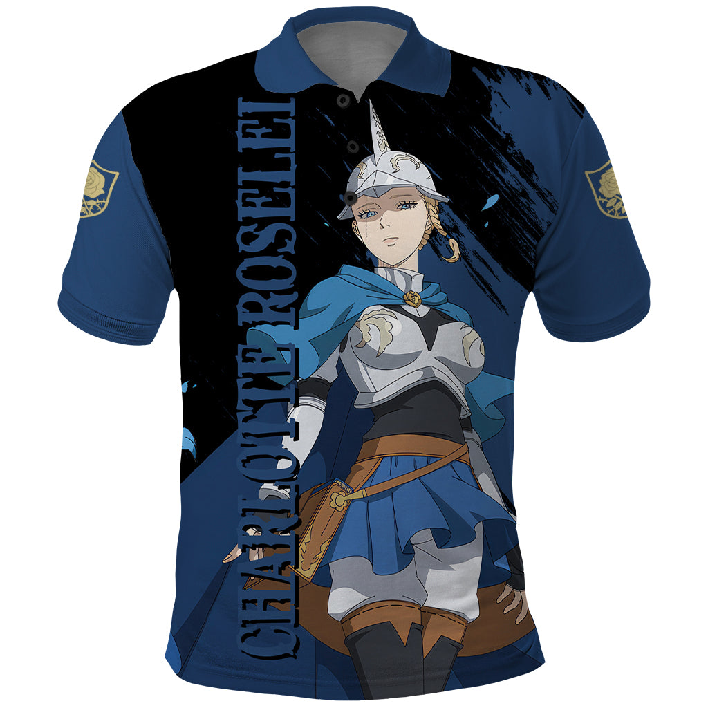 Blue Rose Charlotte Roselei Polo Shirt Black Clover