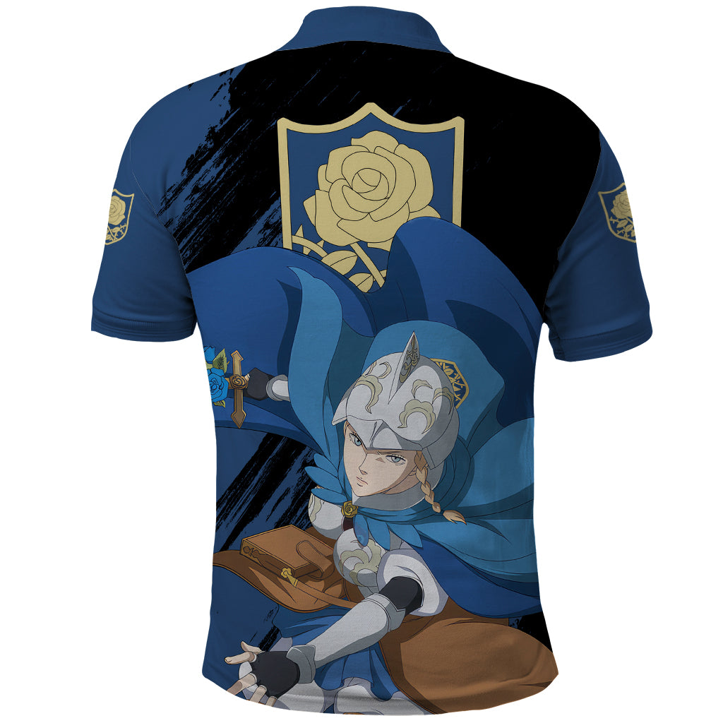Blue Rose Charlotte Roselei Polo Shirt Black Clover