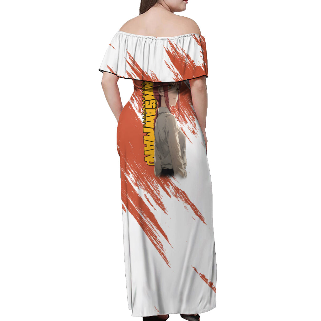 Makima Off Shoulder Maxi Dress Chainsaw Man