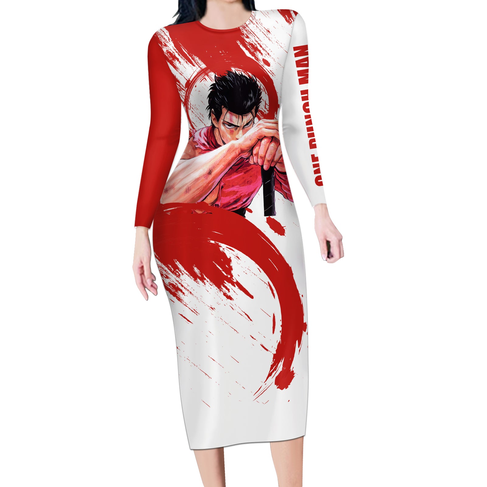 Metal Bat - Long Sleeve Bodycon Dress One Punch Man