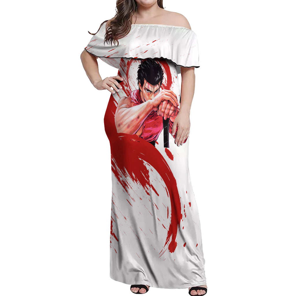 Metal Bat - Off Shoulder Maxi Dress One Punch Man