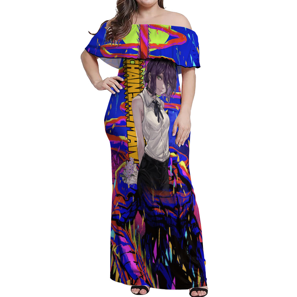 Reze Off Shoulder Maxi Dress Chainsaw Man