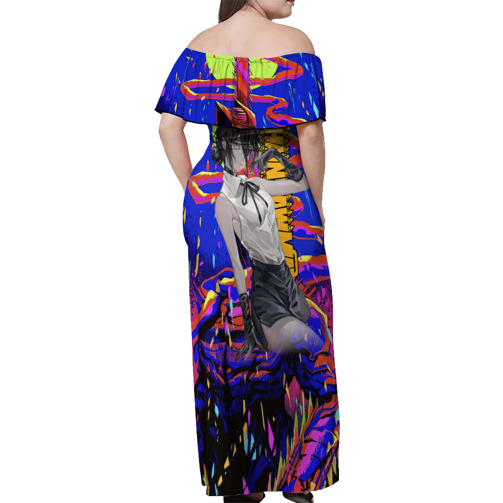 Reze Off Shoulder Maxi Dress Chainsaw Man