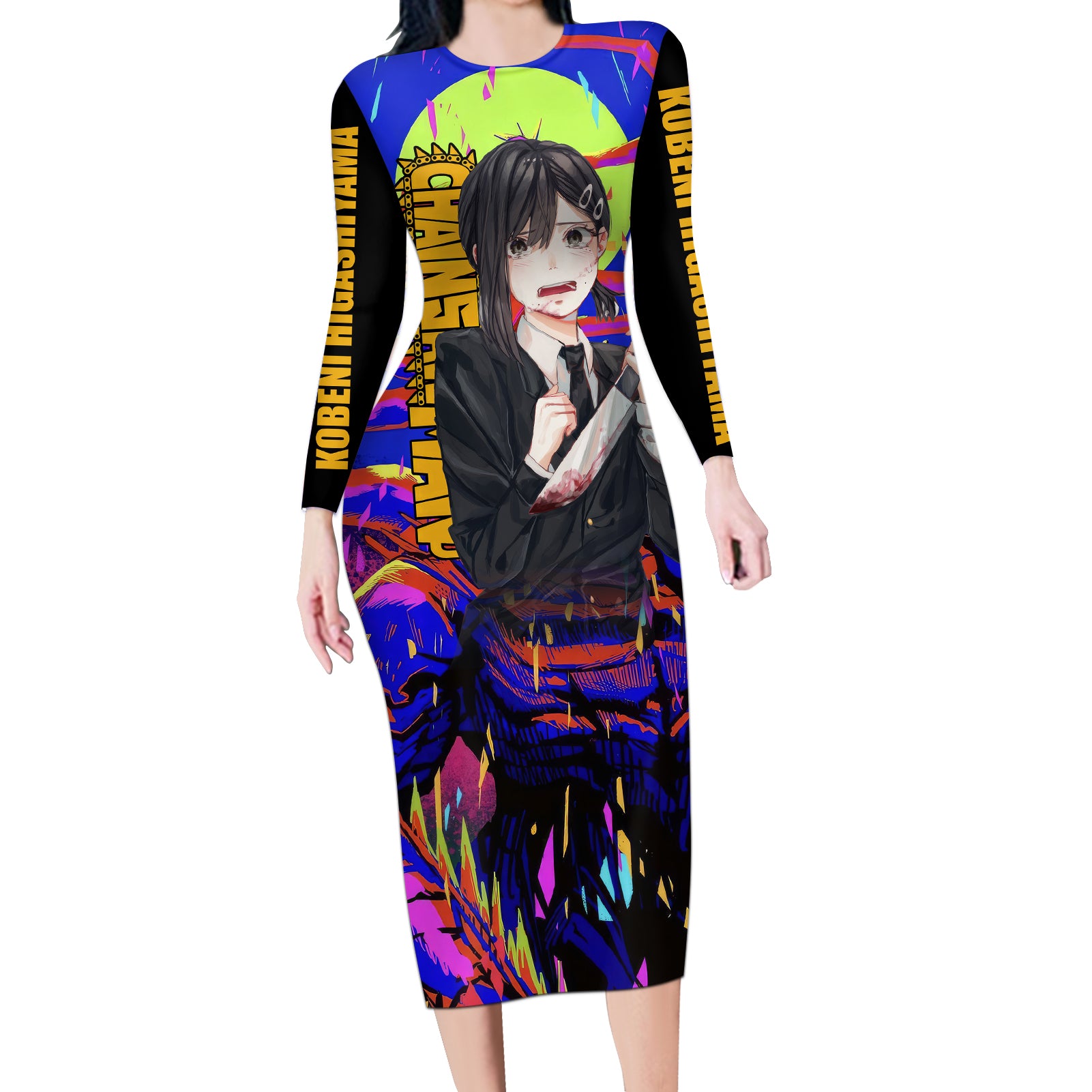 Kobeni Higashiyama Long Sleeve Bodycon Dress Chainsaw Man