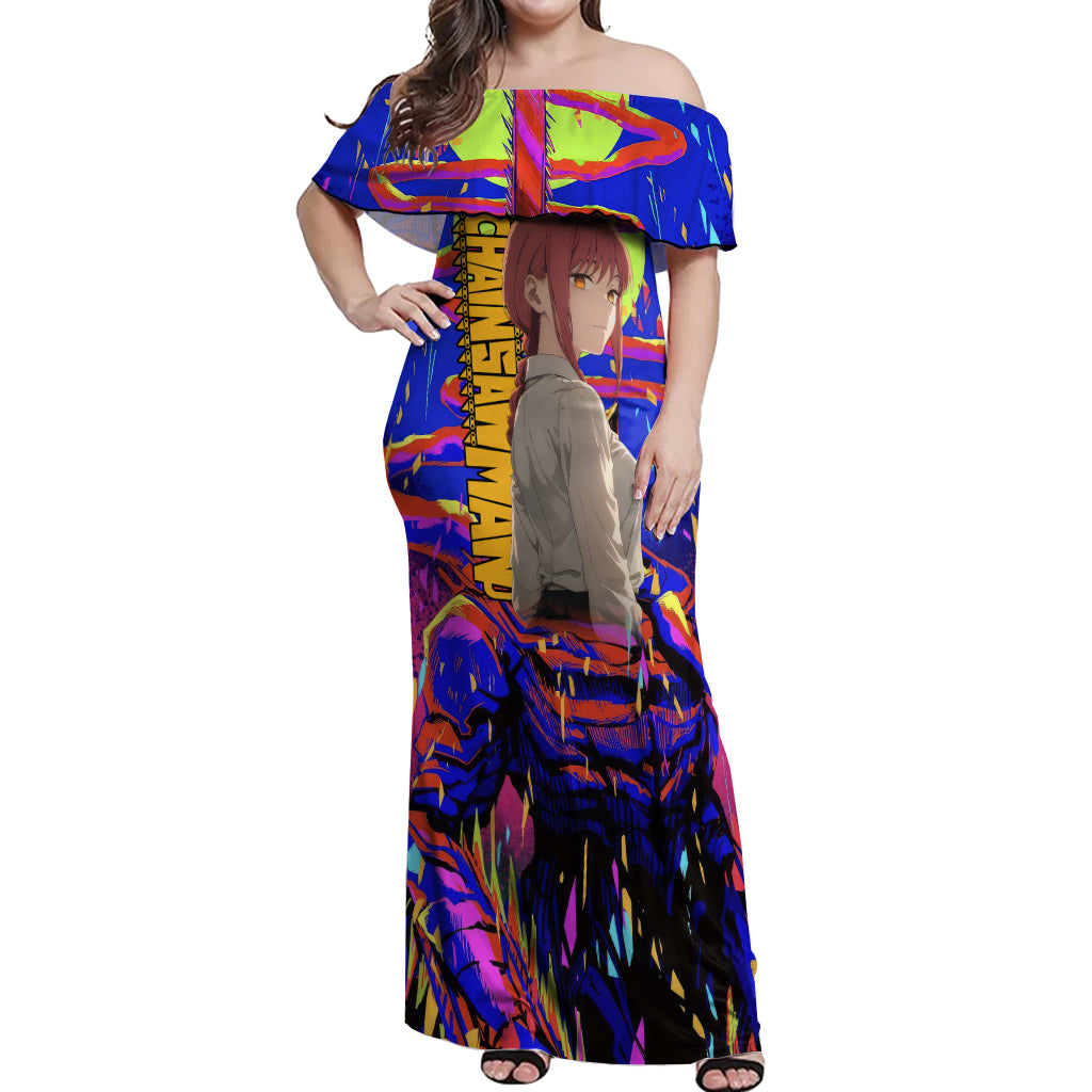 Makima Off Shoulder Maxi Dress Chainsaw Man