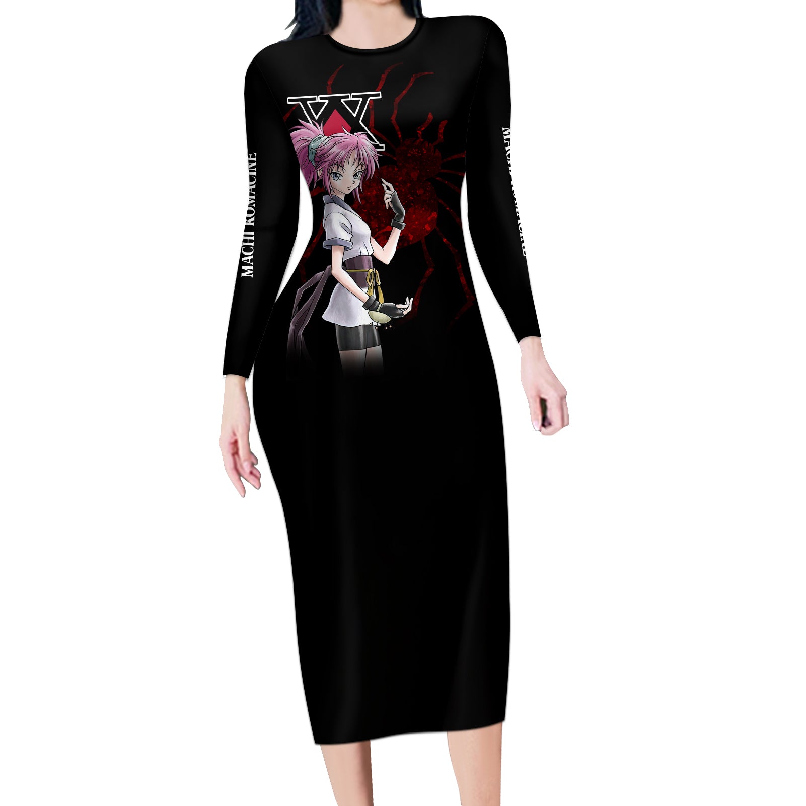 Machi Komacine Phantom Troupe Hunter X Hunter Long Sleeve Bodycon Dress Anime Style