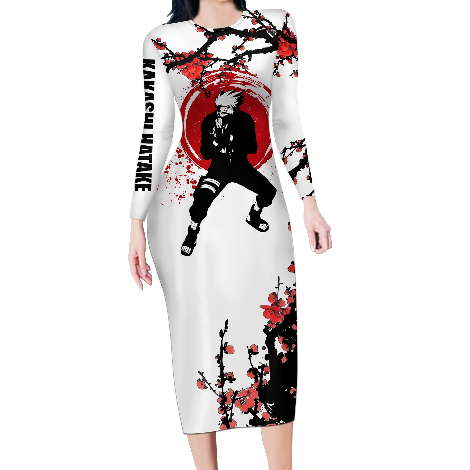 Hatake Kakashi Japan Style Long Sleeve Bodycon Dress