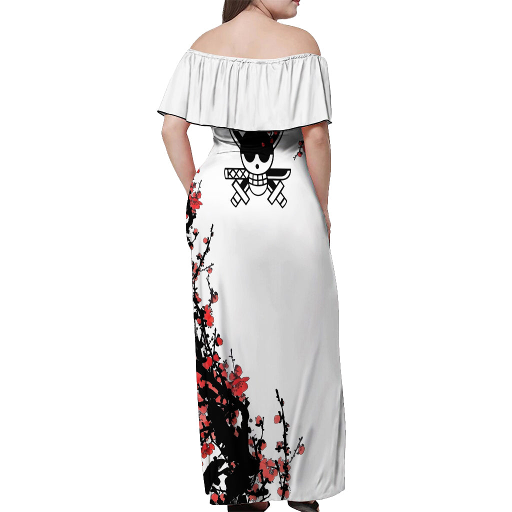 Roronoa Zoro Anime One Piece Japan Style Off Shoulder Maxi Dress
