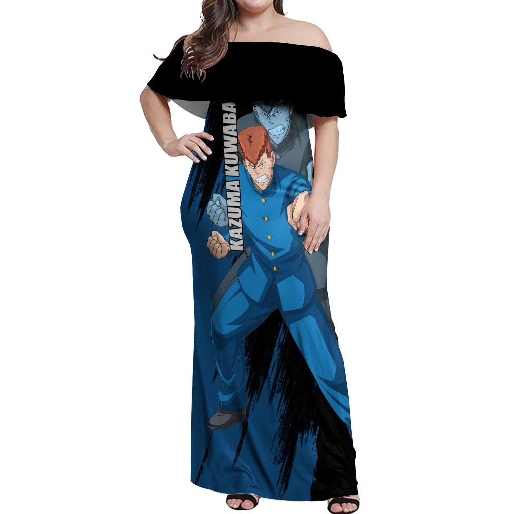Kazuma Kuwabara Off Shoulder Maxi Dress YuYu Hakusho