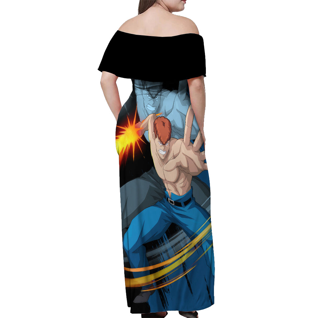 Kazuma Kuwabara Off Shoulder Maxi Dress YuYu Hakusho