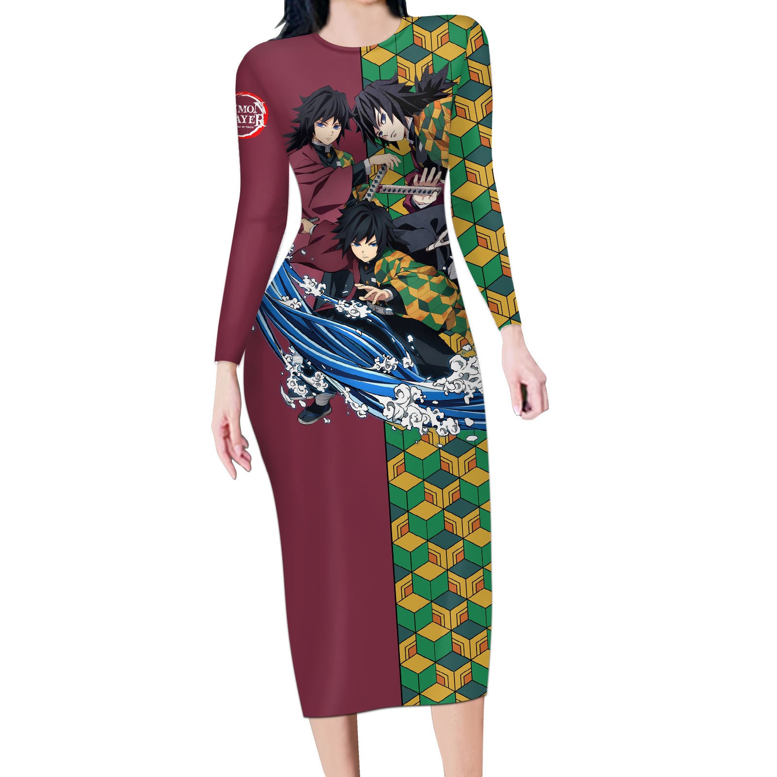 Giyu Long Sleeve Bodycon Dress Demon Slayer