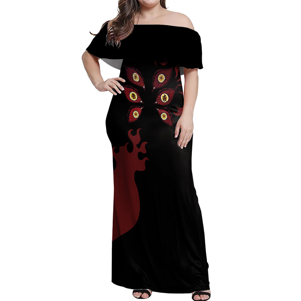 Kokushibou - Demon Slayer Off Shoulder Maxi Dress Anime Style