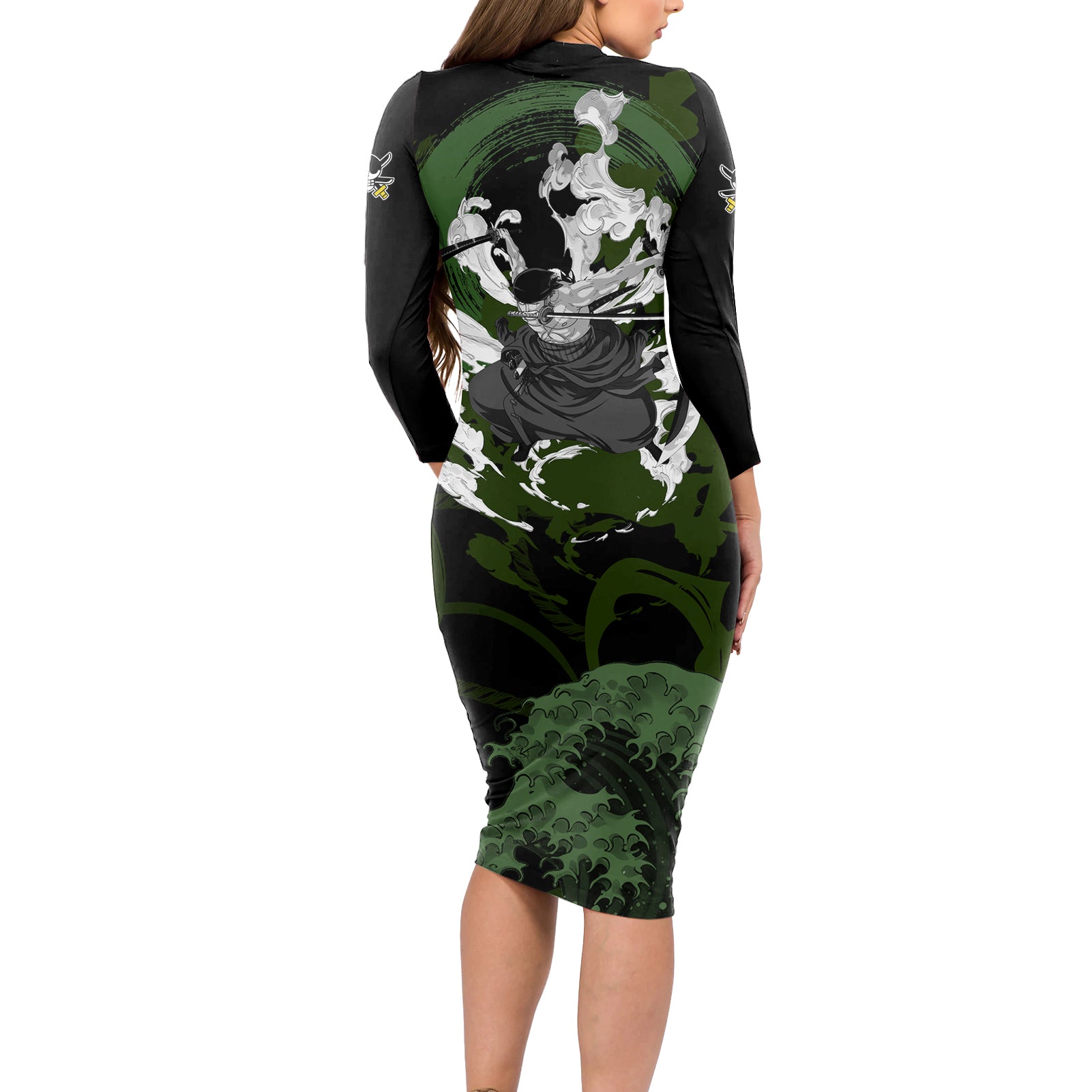 Zoronoa Zoro - One Piece Long Sleeve Bodycon Dress Anime Japan Style