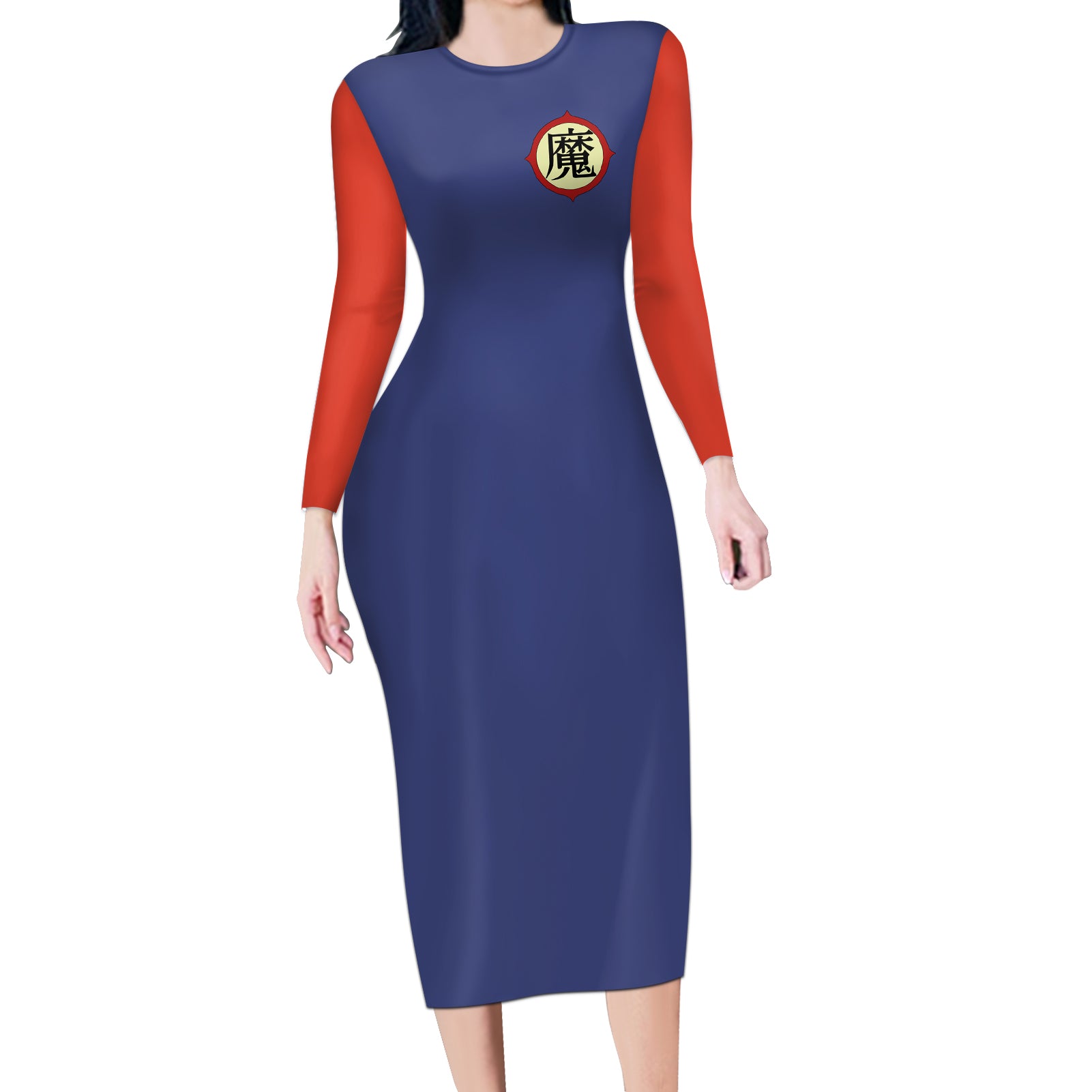 King Piccolo Long Sleeve Bodycon Dress