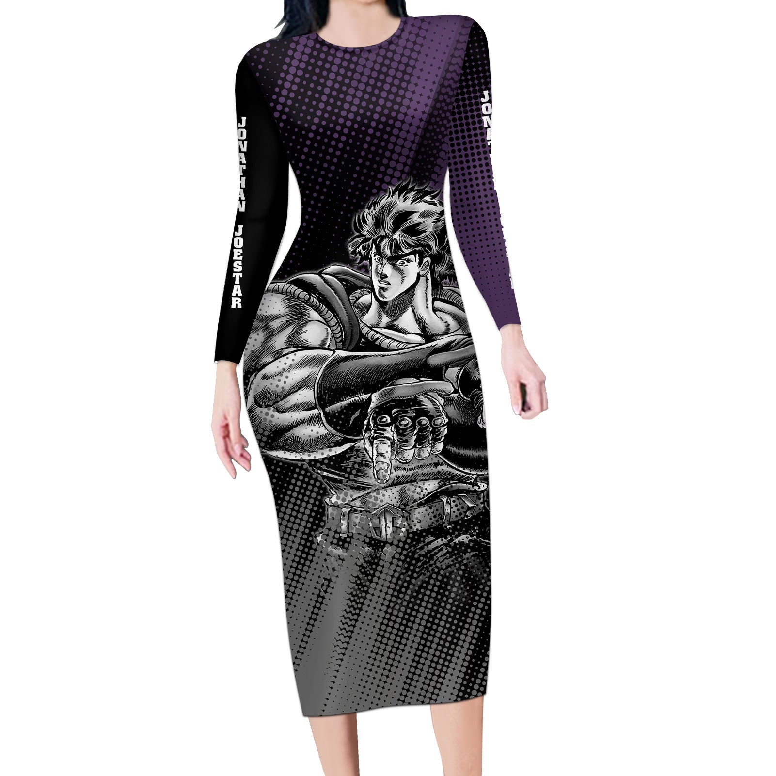 Jonathan Joestar JJBAs Long Sleeve Bodycon Dress JoJo's Bizarre Adventure