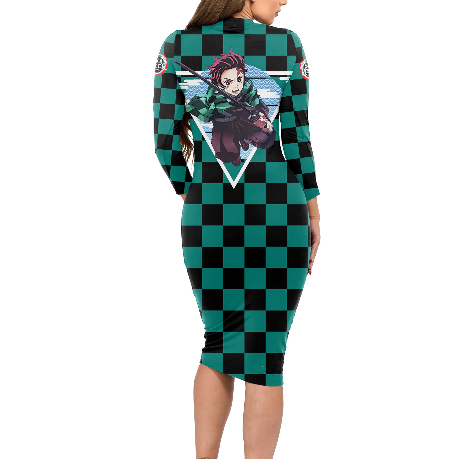 Kamado Tanjro Long Sleeve Bodycon Dress Demon Slayer