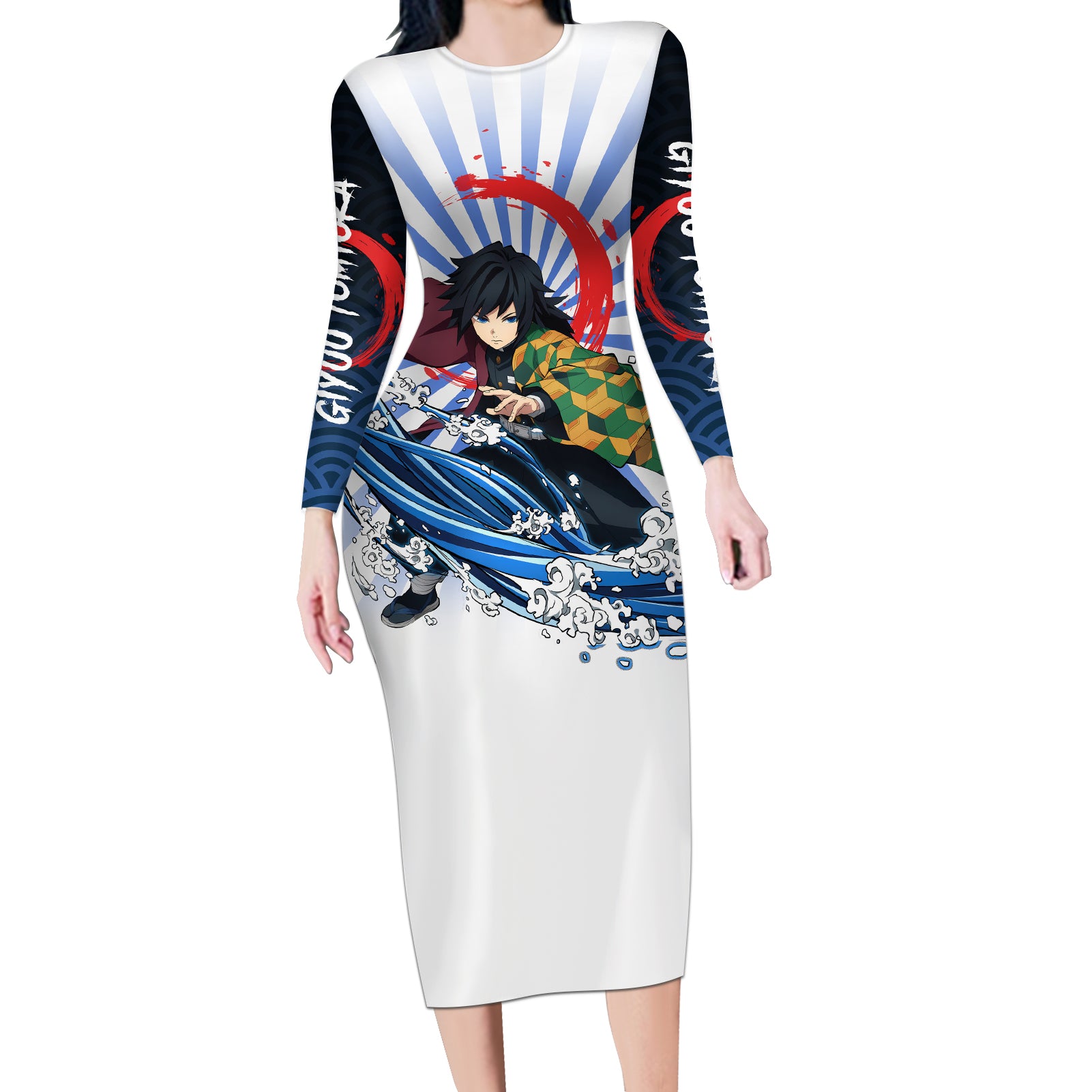 Giyuu Tomioka Long Sleeve Bodycon Dress Demon Slayer