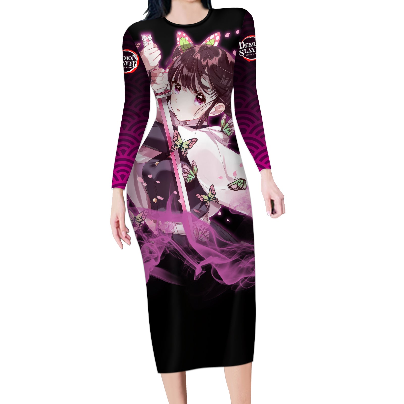 Kanao Tsuyuri Long Sleeve Bodycon Dress Demon Slayer