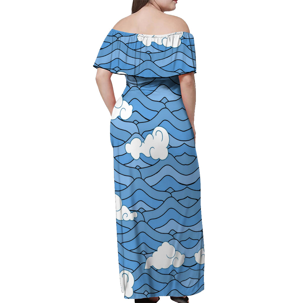 Sakonji Off Shoulder Maxi Dress Demon Slayer