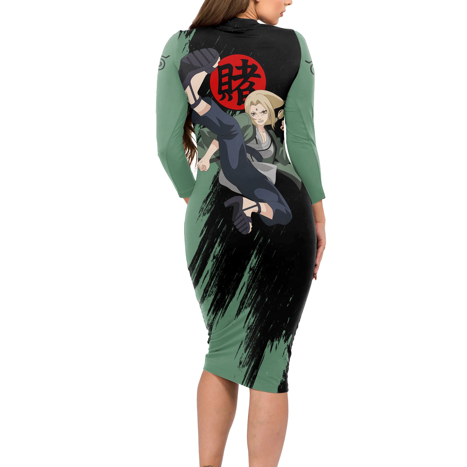 Tsunade Long Sleeve Bodycon Dress Naruto