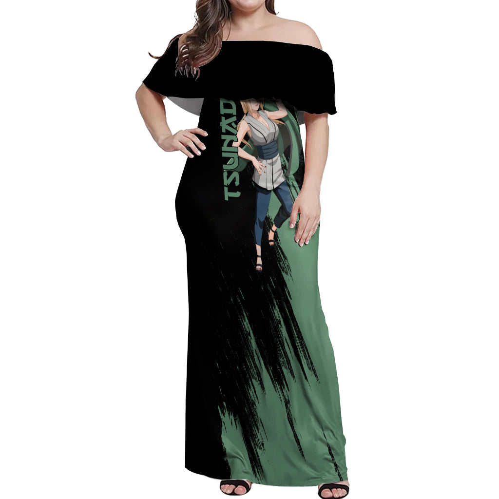 Tsunade Off Shoulder Maxi Dress Naruto