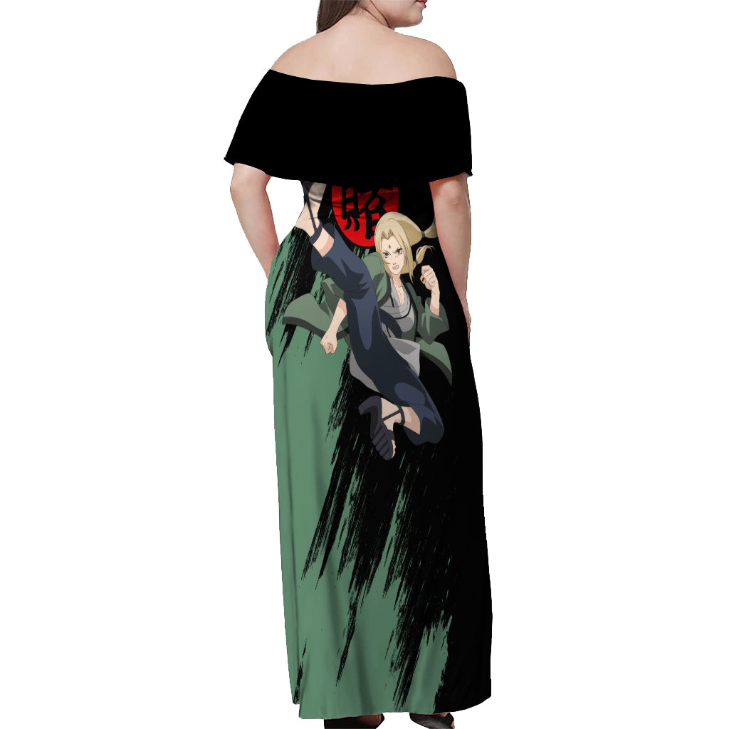 Tsunade Off Shoulder Maxi Dress Naruto