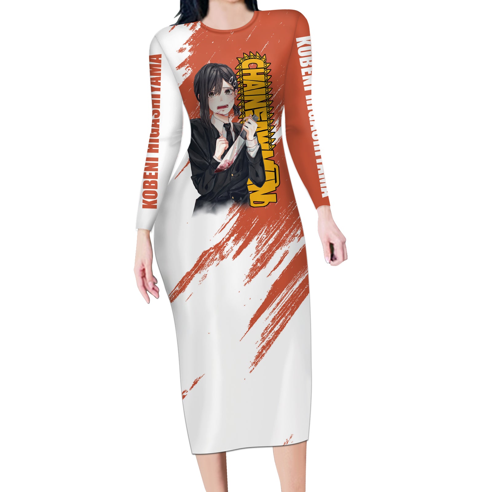 Kobeni Higashiyama Long Sleeve Bodycon Dress Chainsaw Man