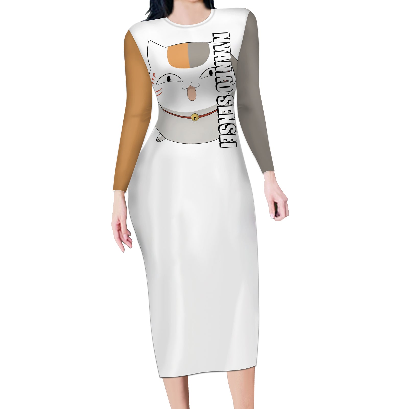 Nyanko Sensei Madara - Natsume Yuujinchou Long Sleeve Bodycon Dress Anime Style