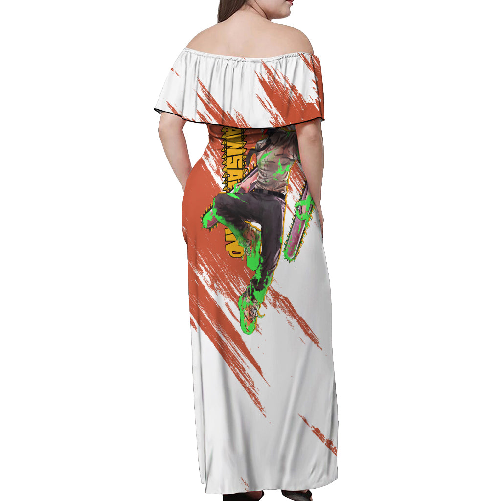 Denji Off Shoulder Maxi Dress Chainsaw Man