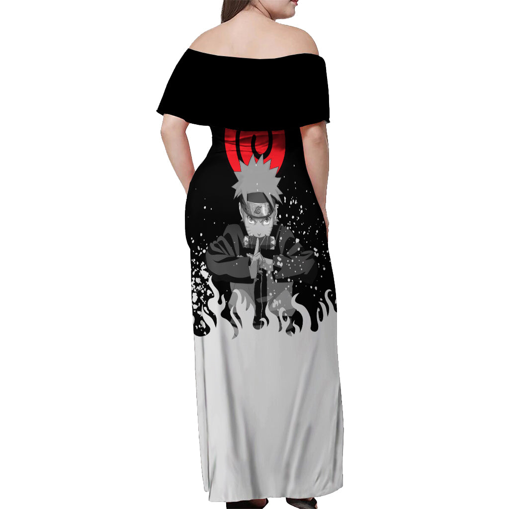 Uzumaki Off Shoulder Maxi Dress Naruto