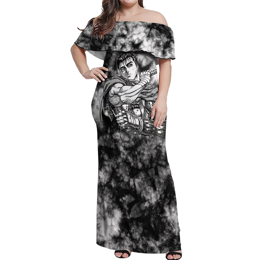 Guts Berserk Off Shoulder Maxi Dress Grunge Style