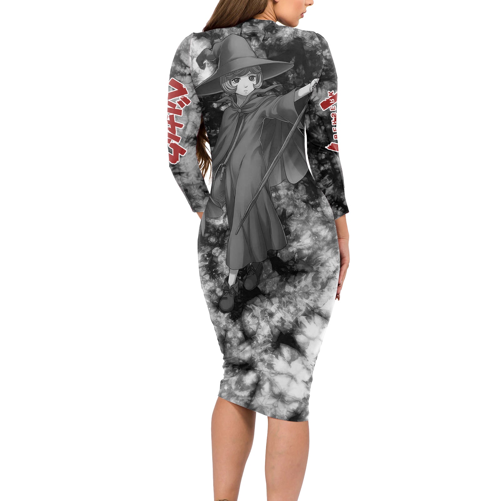 Schierke Berserk Long Sleeve Bodycon Dress Anime Grunge Style