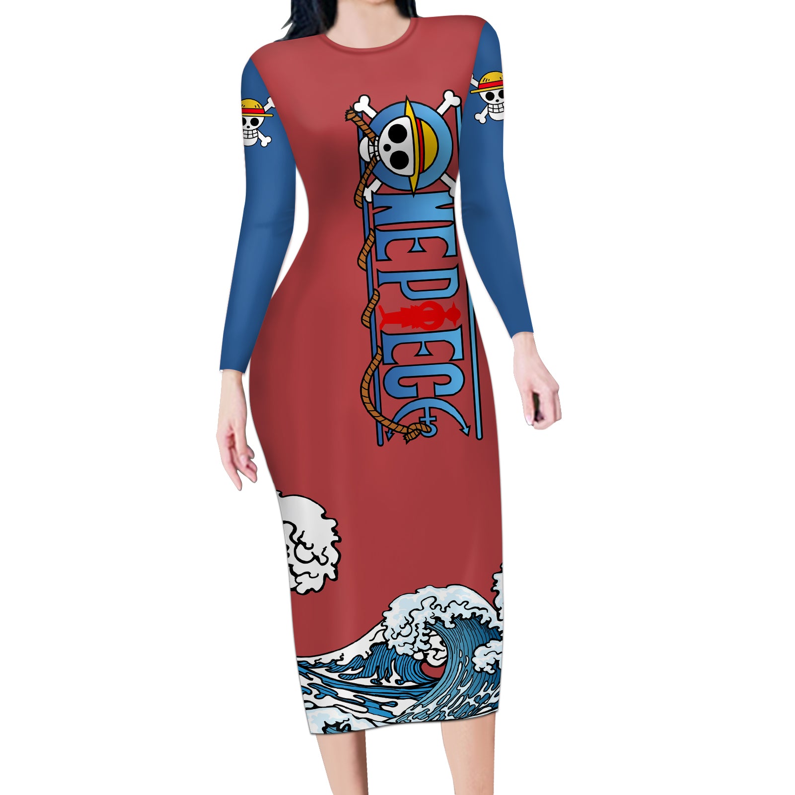 Monkey D. Luffy One Piece Gear 5 Awakening Long Sleeve Bodycon Dress