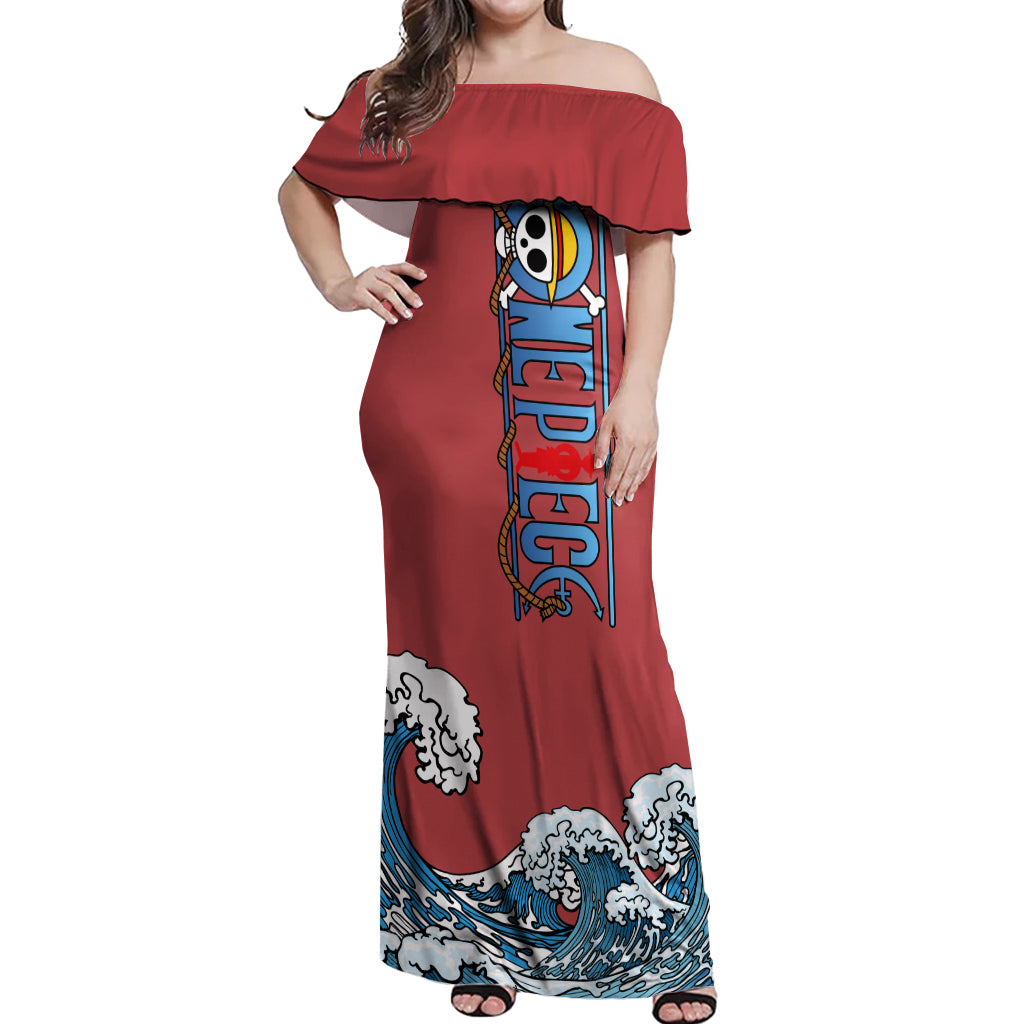 Monkey D. Luffy One Piece Gear 5 Awakening Off Shoulder Maxi Dress