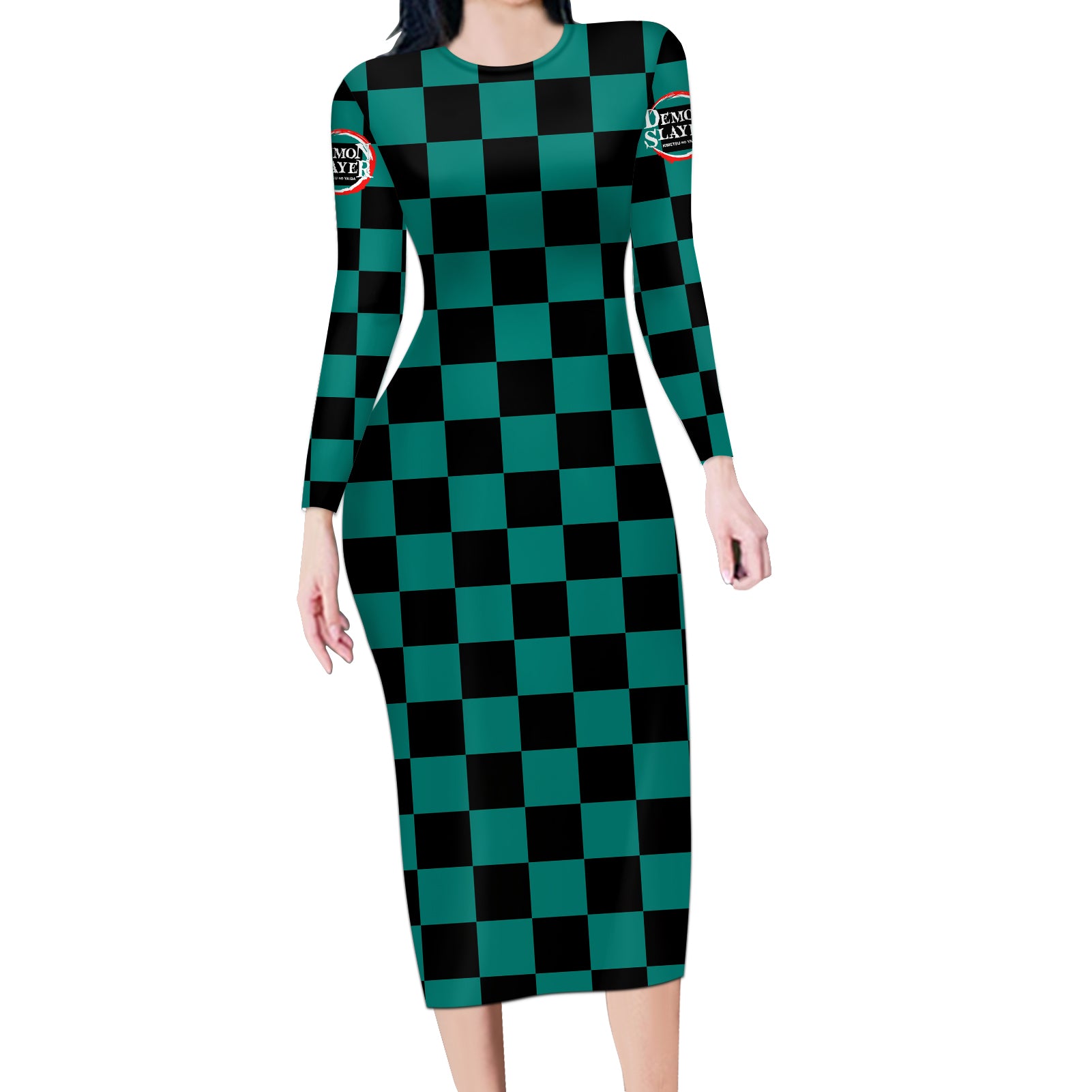 Kamado Tanjro Long Sleeve Bodycon Dress Demon Slayer