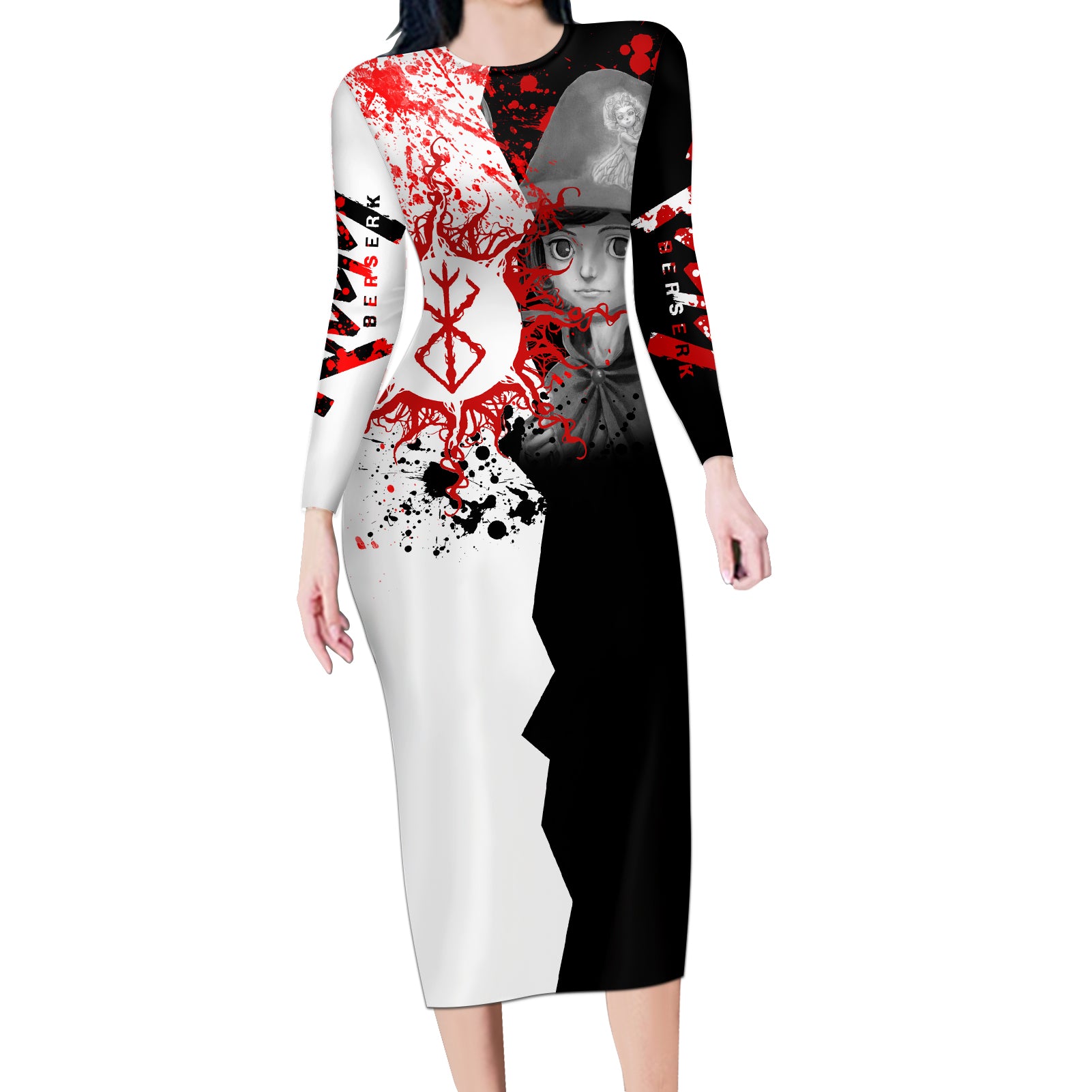 Schierke Berserk Long Sleeve Bodycon Dress Anime Japan Style