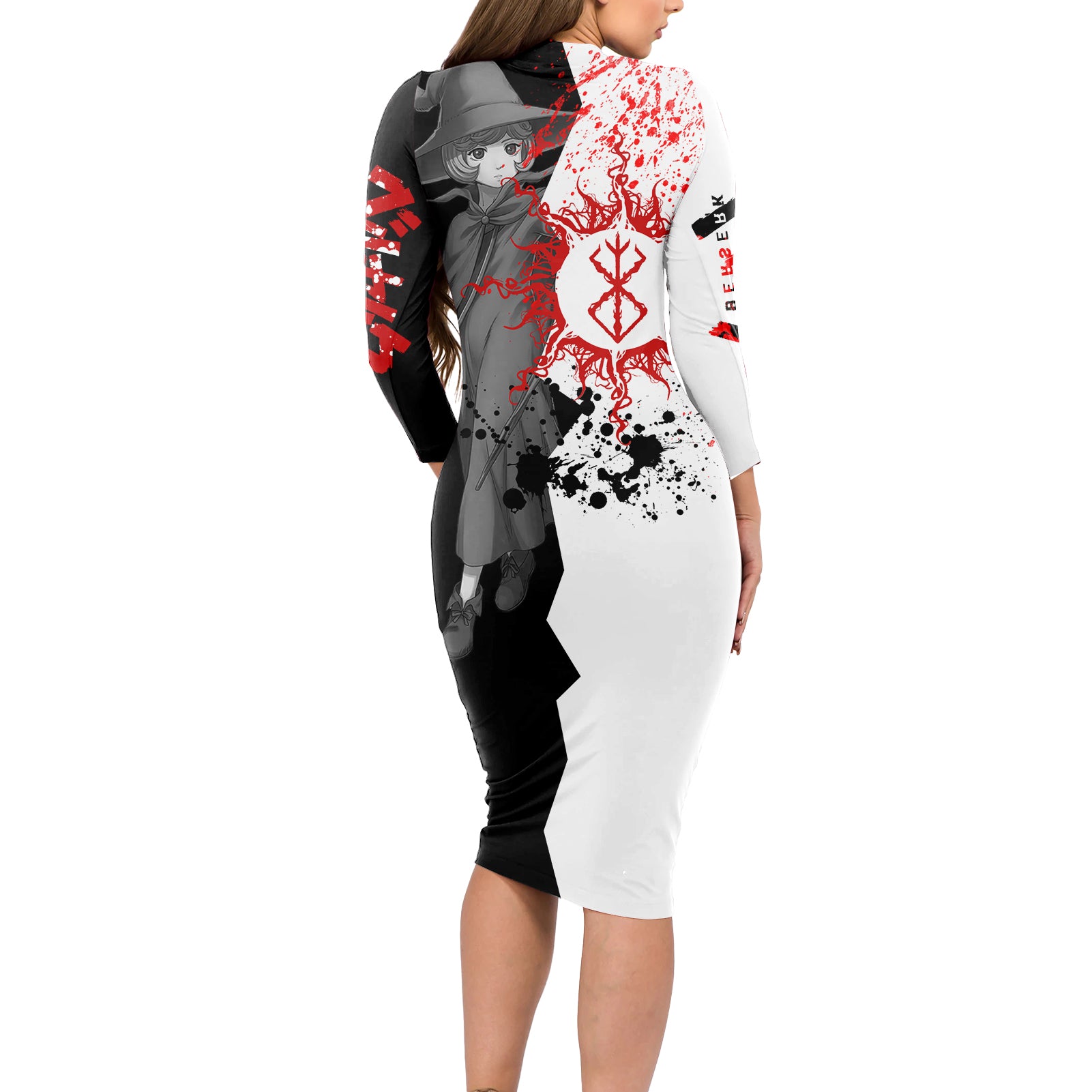 Schierke Berserk Long Sleeve Bodycon Dress Anime Japan Style