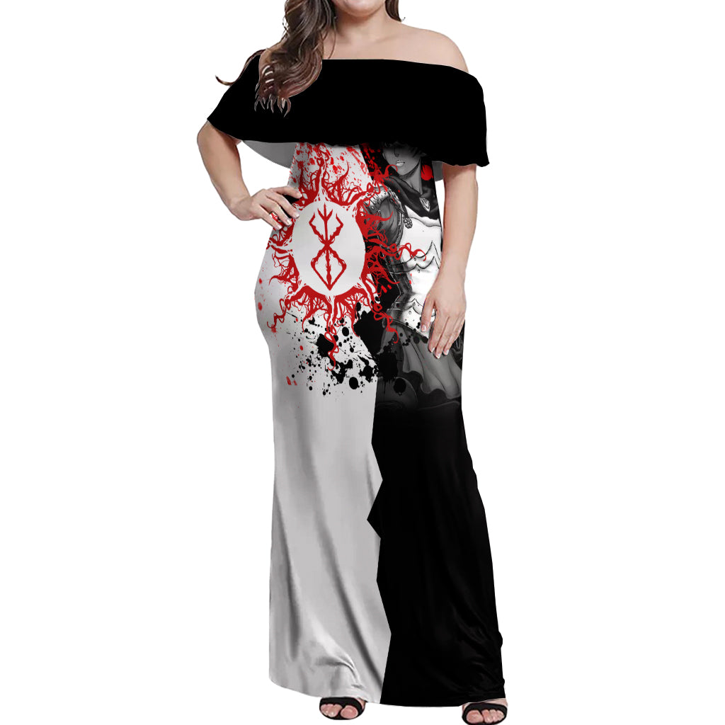 Casca Berserk Off Shoulder Maxi Dress Grunge Blood Style