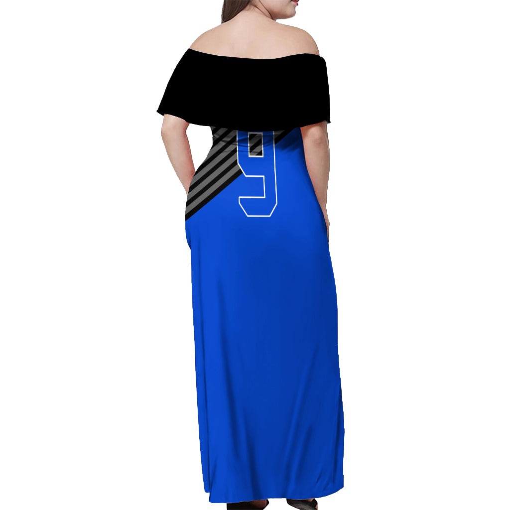 Rensuke Kunigami Blue Lock Off Shoulder Maxi Dress Anime Style