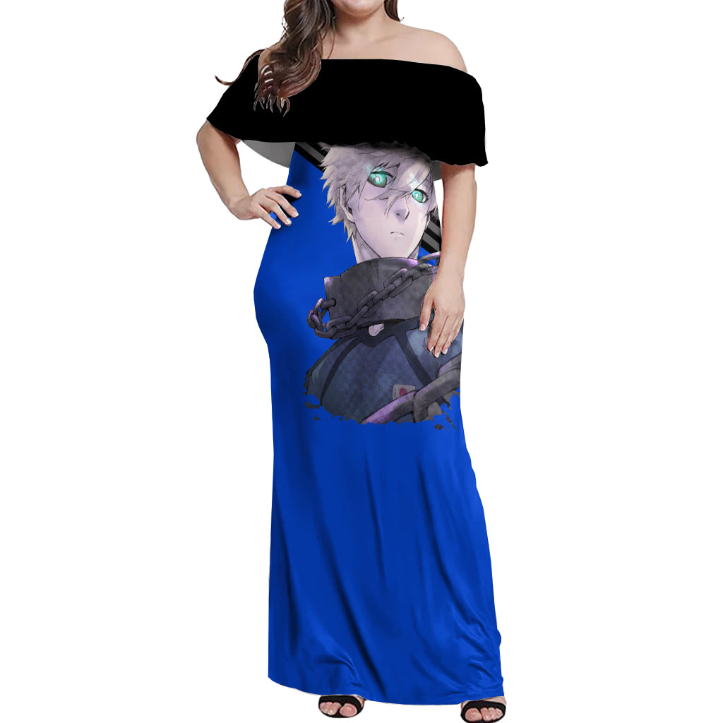 Seishiro Nagi Blue Lock Off Shoulder Maxi Dress Anime Style
