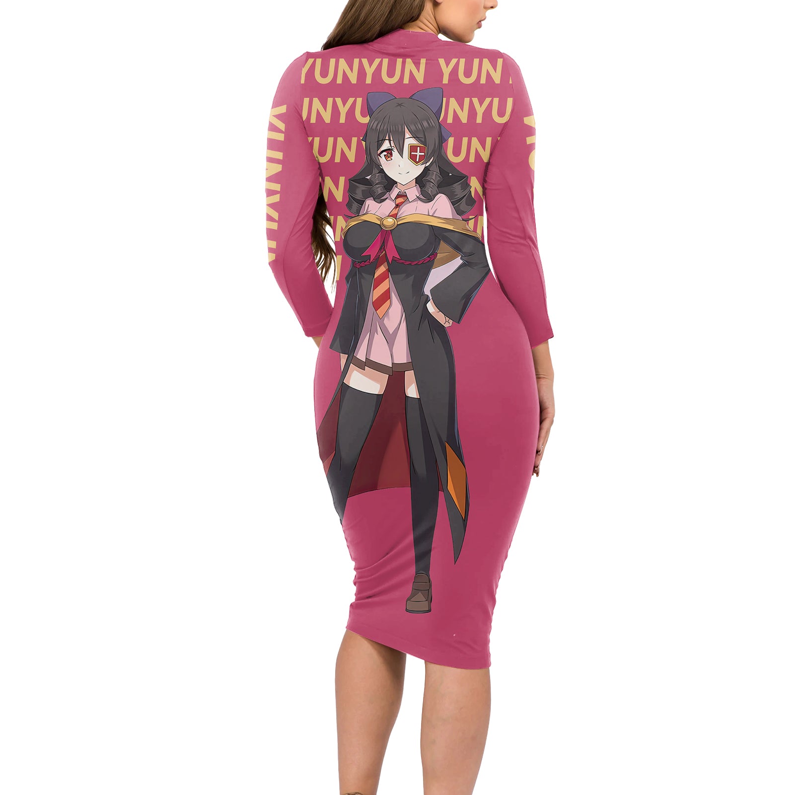 Yunyun KonoSuba Long Sleeve Bodycon Dress Anime Style