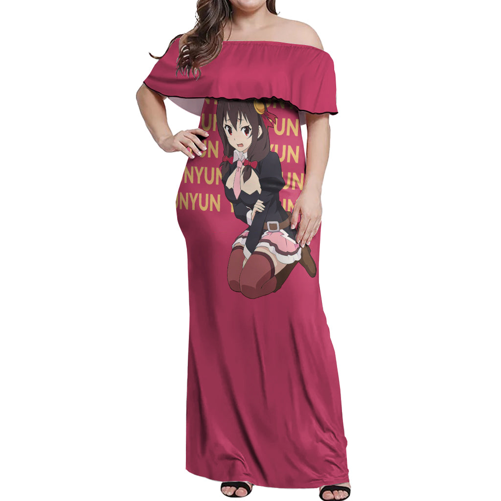 Yunyun KonoSuba Off Shoulder Maxi Dress Anime Style