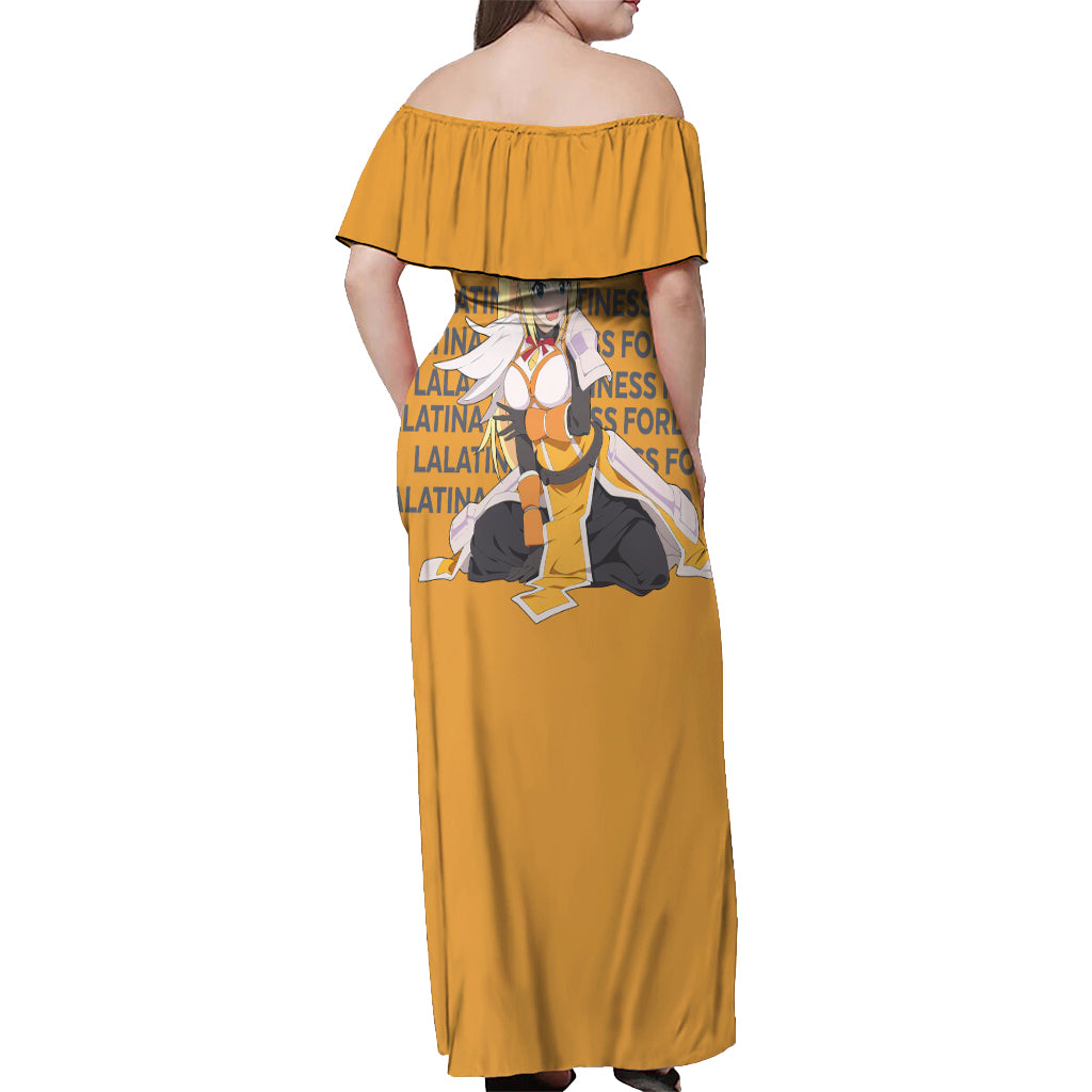 Lalatina Dustiness Ford KonoSuba Off Shoulder Maxi Dress Anime Style