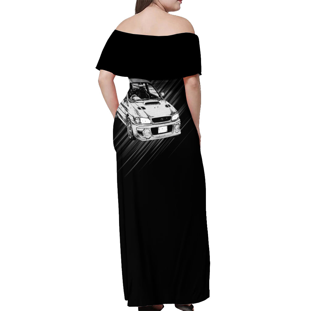 Bunta Fujiwara Impreza Initial D Off Shoulder Maxi Dress Manga Mix Anime Style