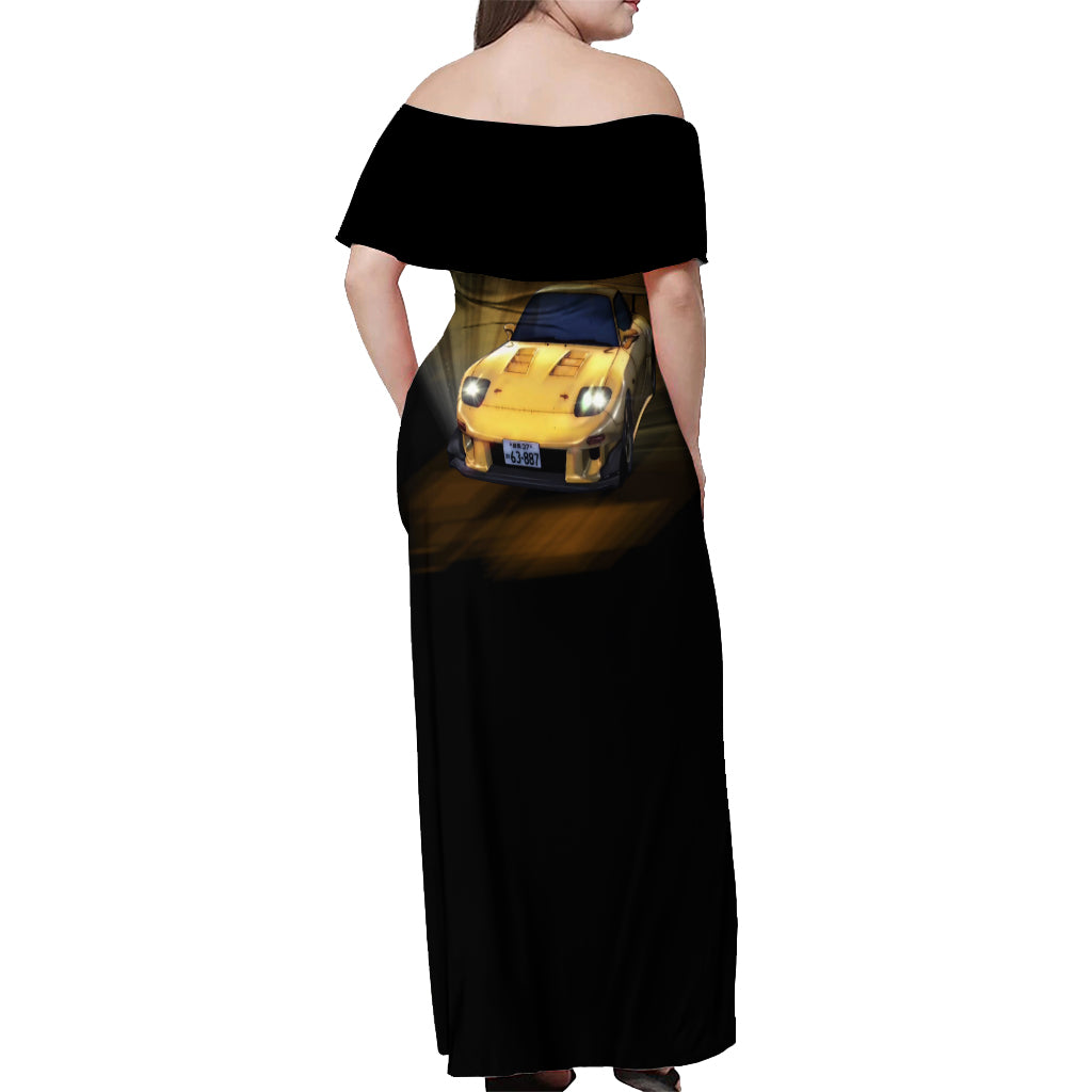 Keisuke Takahashi Initial D Off Shoulder Maxi Dress Anime Style