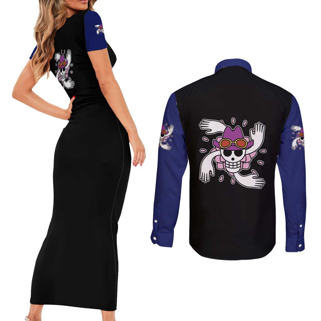 Nico Robin - One Piece Couples Matching Short Sleeve Bodycon Dress and Long Sleeve Button Shirt Anime Mix Manga Style