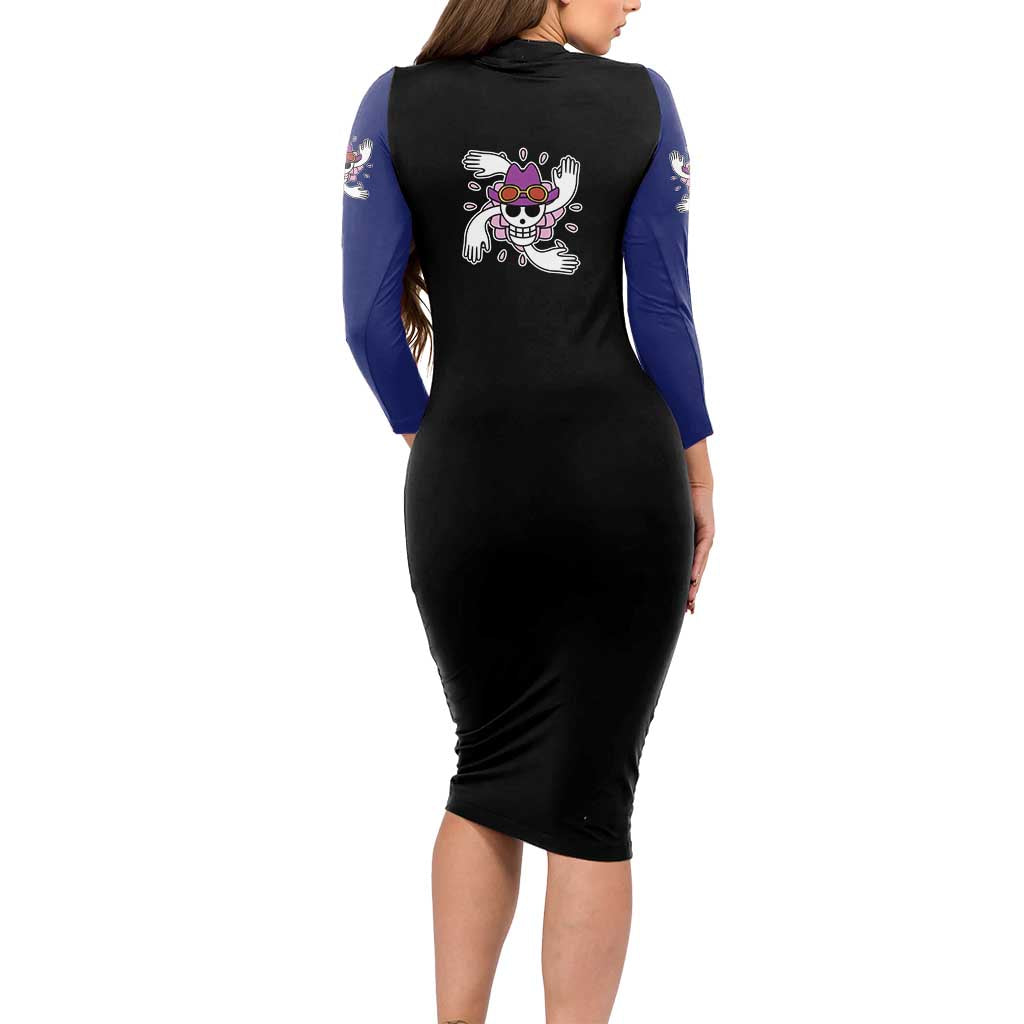 Nico Robin - One Piece Long Sleeve Bodycon Dress Anime Mix Manga Style
