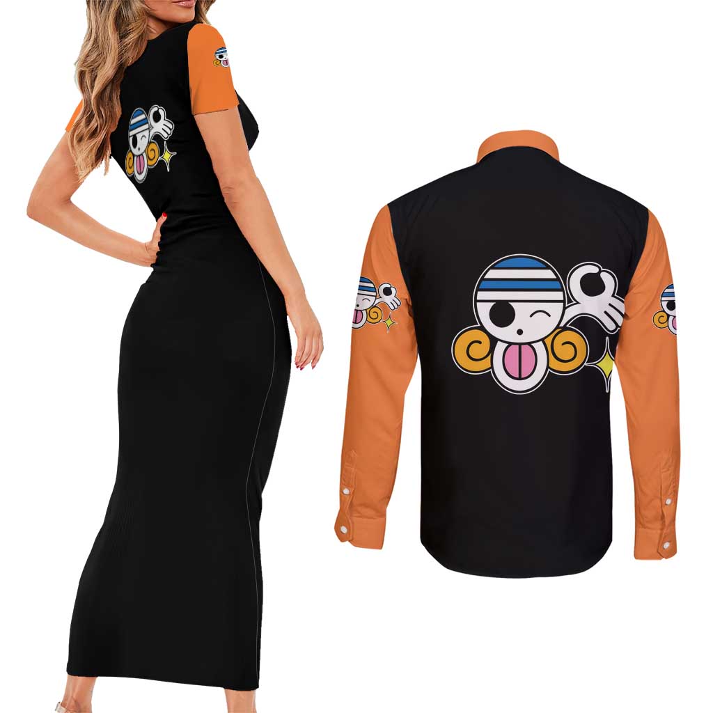 Nami - One Piece Couples Matching Short Sleeve Bodycon Dress and Long Sleeve Button Shirt Anime Mix Manga Style